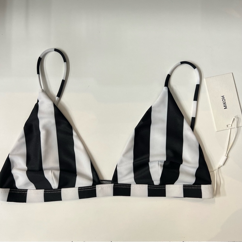 MIKOH GOMI BIKINI TOP IN RETRO STRIPE NIGHT